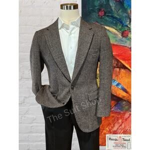 Harris Tweed 38R Brown Multi-Color Scottish Wool Sport Coat Blazer Unconstructed